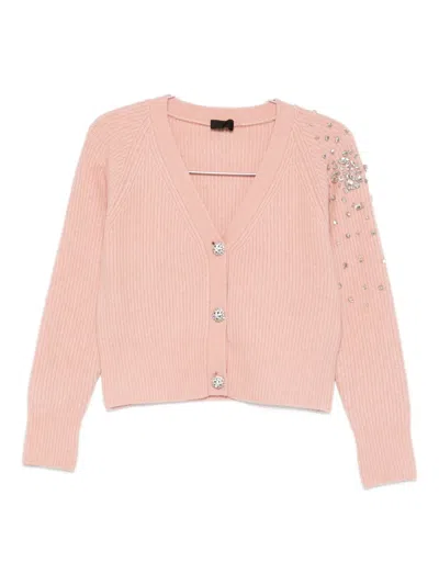 Liu •jo Long-sleeve Cardigan In Pink