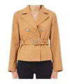 Liu •jo Liu Jo Double-breasted Beige Trench Coat With Tailored Silhouette In Nude