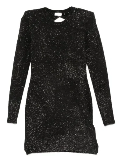 Liu •jo Long-sleeve Cut-out Mini Dress In Black