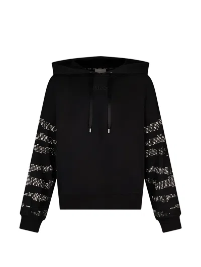 Liu •jo Long-sleeve Drawstring Hoodie In Black