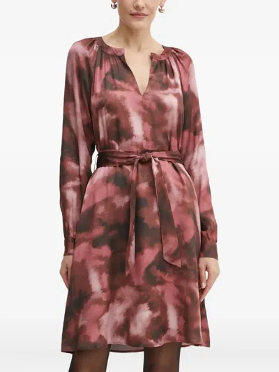 Liu •jo Long-sleeve Midi Dress In Pink