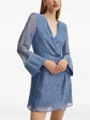 Liu •jo Long-sleeve Mini Dress In Blue
