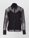 Liu •jo Long Sleeve Sheer Shirt With Crystal Embellishments In Black