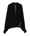 Liu •jo Flowing Black Blouse With Voluminous Sleeves In Black