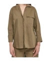 Liu •jo Collared Neck Shirt With Front Pocket In Brown