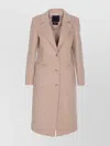 Liu •jo Long Sleeve V-neck Coat With Notch Lapel In Neutral