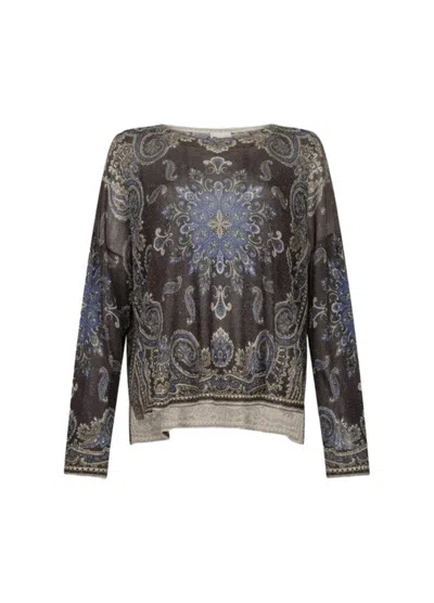 Liu •jo Long-sleeved Brown Sweatshirt With All-over Print