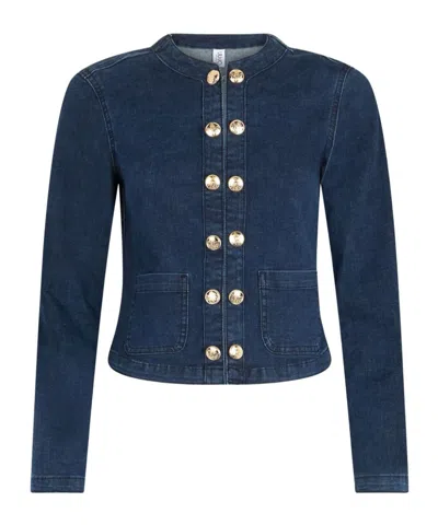 LIU •JO LIU JO EMBELLISHED CHAIN DENIM JACKET