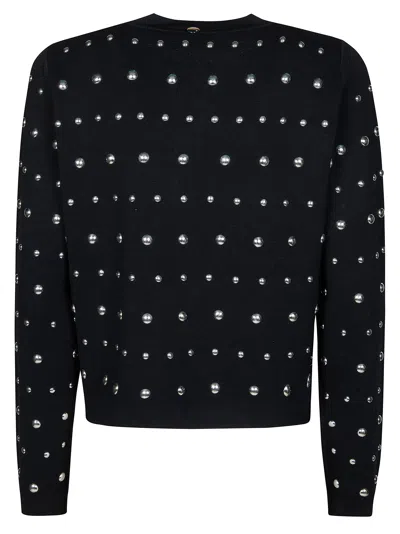 Liu •jo Liu Jo Long Sleeved Embellished Cardigan In Black