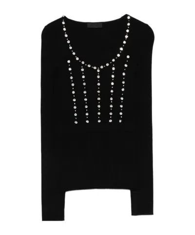 Liu •jo Long-sleeved Knitted Shirt In Multi