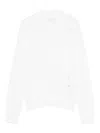 Liu •jo Long-sleeved Virgin Wool Sweater With Subtle Embellishments In White