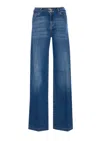 Liu •jo Liu Jo Long Stretch Jeans With Logo Belt In Blue