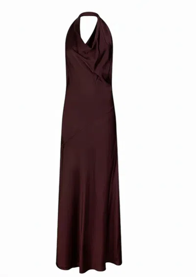 Liu •jo Long Viscose Satin Open Back Dress In Multi