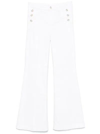 LIU •JO LONG WHITE JEANS WITH BUTTONS
