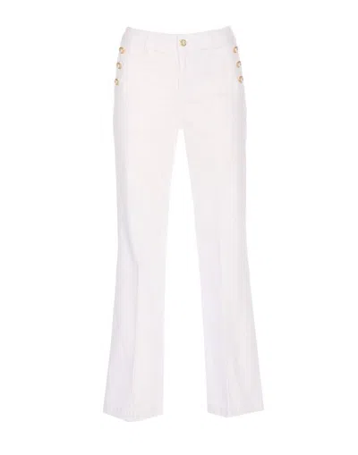 Liu •jo Liu Jo Long White Jeans With Buttons
