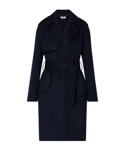 Liu •jo Long Wool Coat In Black