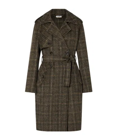 Liu •jo Long Wool Coat In Green
