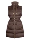 Liu •jo Longline Padded Vest In Brown