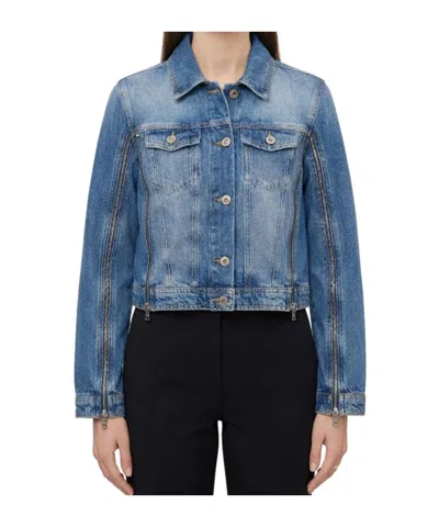Liu •jo Long-sleeve Denim Jacket In Blue