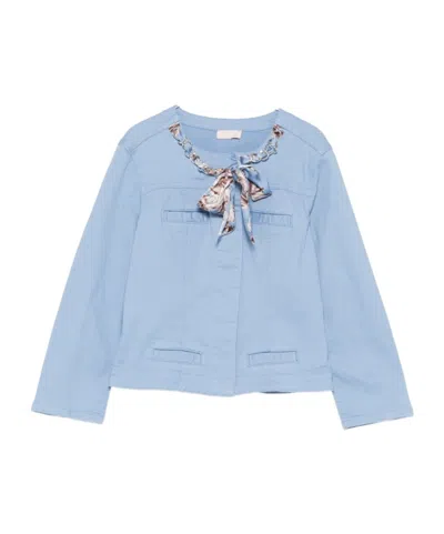 Liu •jo Long-sleeve Jacket In Blue