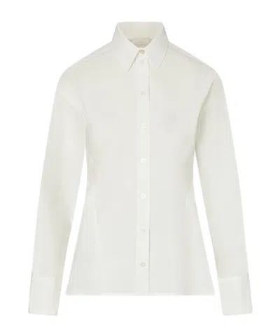 Liu •jo Long-sleeve Tie-back Shirt In White