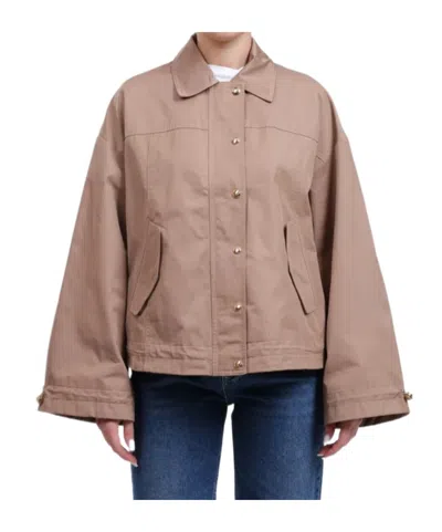 Liu •jo Long-sleeved Casual Jacket In Brown