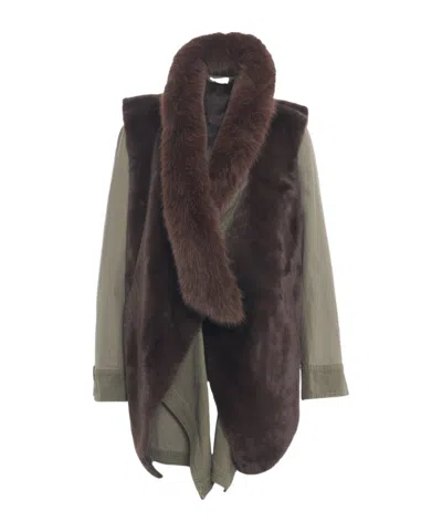Liu •jo Long-sleeved Coat In Brown