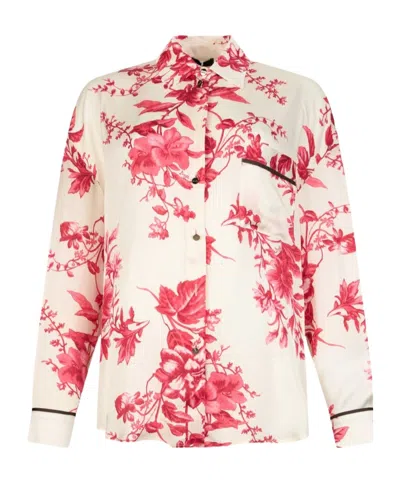 Liu •jo Long-sleeved Printed Shirt In White