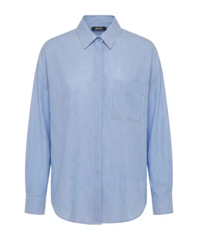 Liu •jo Long-sleeved Shirt In Blue