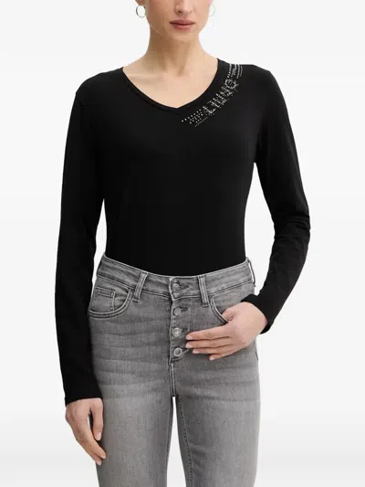 Liu •jo Long-sleeved T-shirt In Black