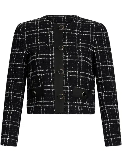 Liu •jo Bouclé Cropped Jacket In Black