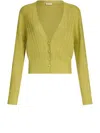 Liu •jo Lurex Cardigan In Green