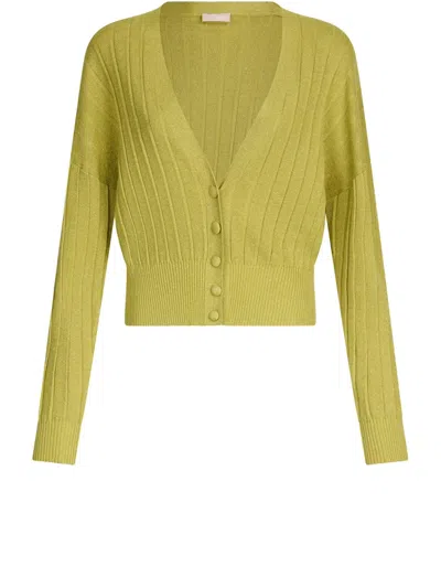 Liu •jo Lurex Cardigan In Green