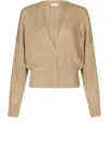 Liu •jo Lurex Cardigan In Neutral