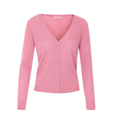 Liu •jo Lurex Cardigan In Pink