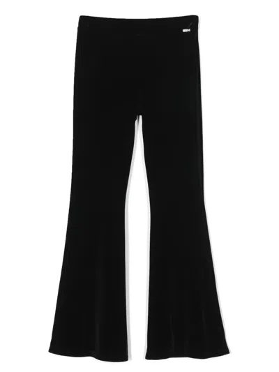 Liu •jo Kids' Lurex-detail Flared Trousers In Black