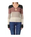 Liu •jo Lurex-detail Striped Ribbed-knit Top In Multi