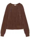 Liu •jo Lurex-detail Sweater In Braun