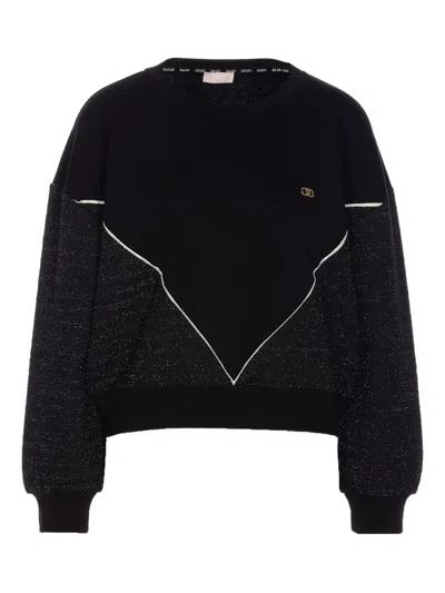 LIU •JO LUREX-EMBELLISHMENT SWEATSHIRT