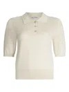 Liu •jo Lurex® Knit Polo-shirt In Neutral