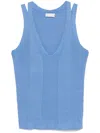 Liu •jo Lurex® Knitted Tank Top In Blue