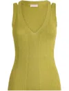 Liu •jo Lurex Knitted Top In Green