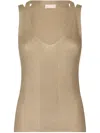 Liu •jo Lurex Knitted Top In Nude