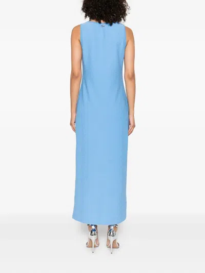 Liu •jo Lurex® Sleeveless Midi Dress In Blue