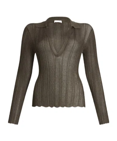 Liu •jo Lurex Sweater In Brown