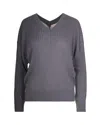 Liu •jo Maglia Con Scollo A V Antracite In Gray