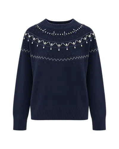 Liu •jo Maglia Gioiello Gray Melange Nuit Noir In Blue