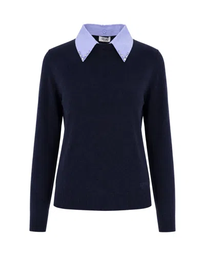 Liu •jo Maglione Collo Gioiello Nuit Noir Pop Dusk B In Blue