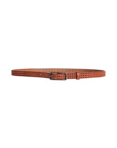 Liu •jo Man Man Belt Tan Size 42 Leather In Brown