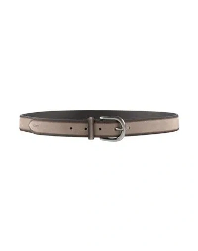 Liu •jo Man Man Belt Taupe Size 38 Leather In Grey